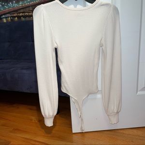 Hollister White Long Sleeve Bodysuit